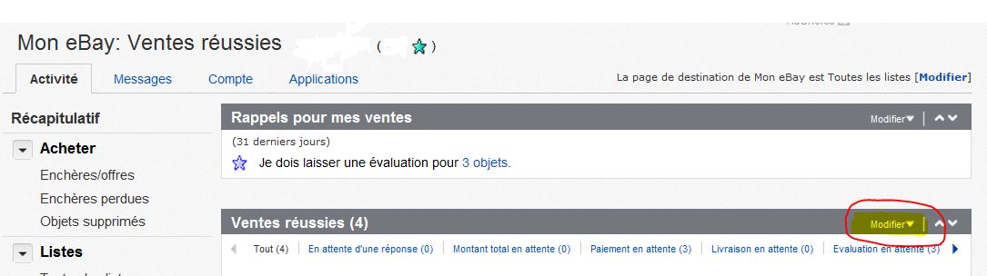 Ventes Reussies Le Pseudo De L Acheteur Ne Figur Communaute Ebay